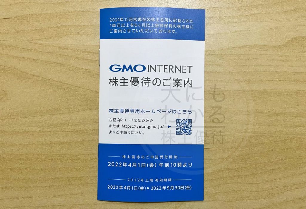 GMOインターネット　株主優待　パンフレット