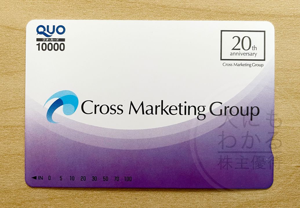 クロス・マーケティンググループ　株主優待　QUOカード