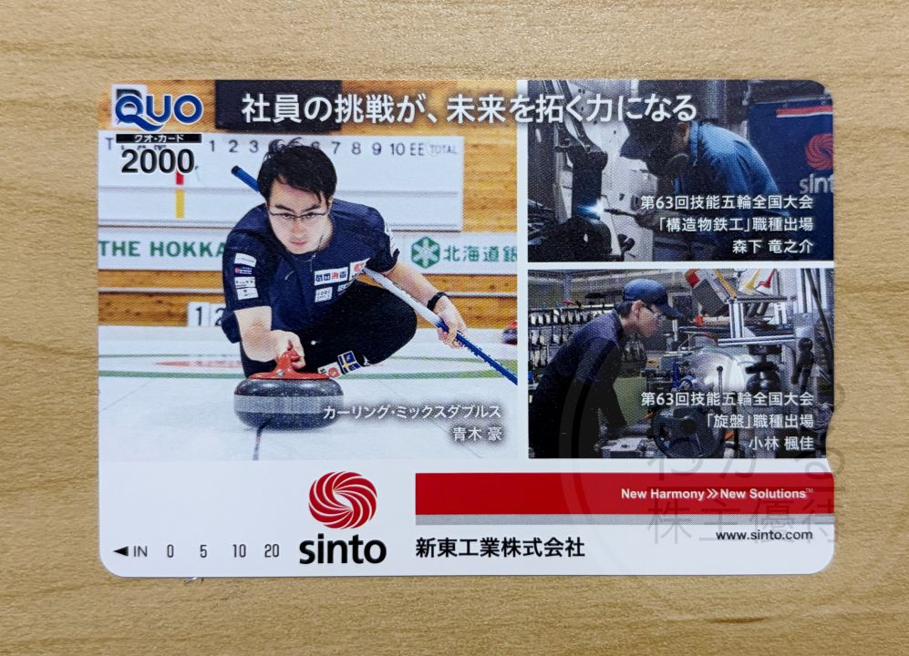 新東工業　株主優待　QUOカード