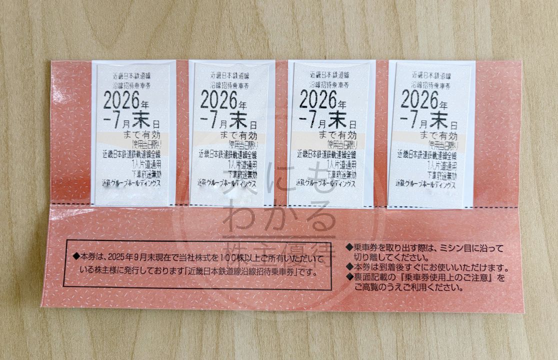 近鉄グループホールディングス　株主優待　優待券